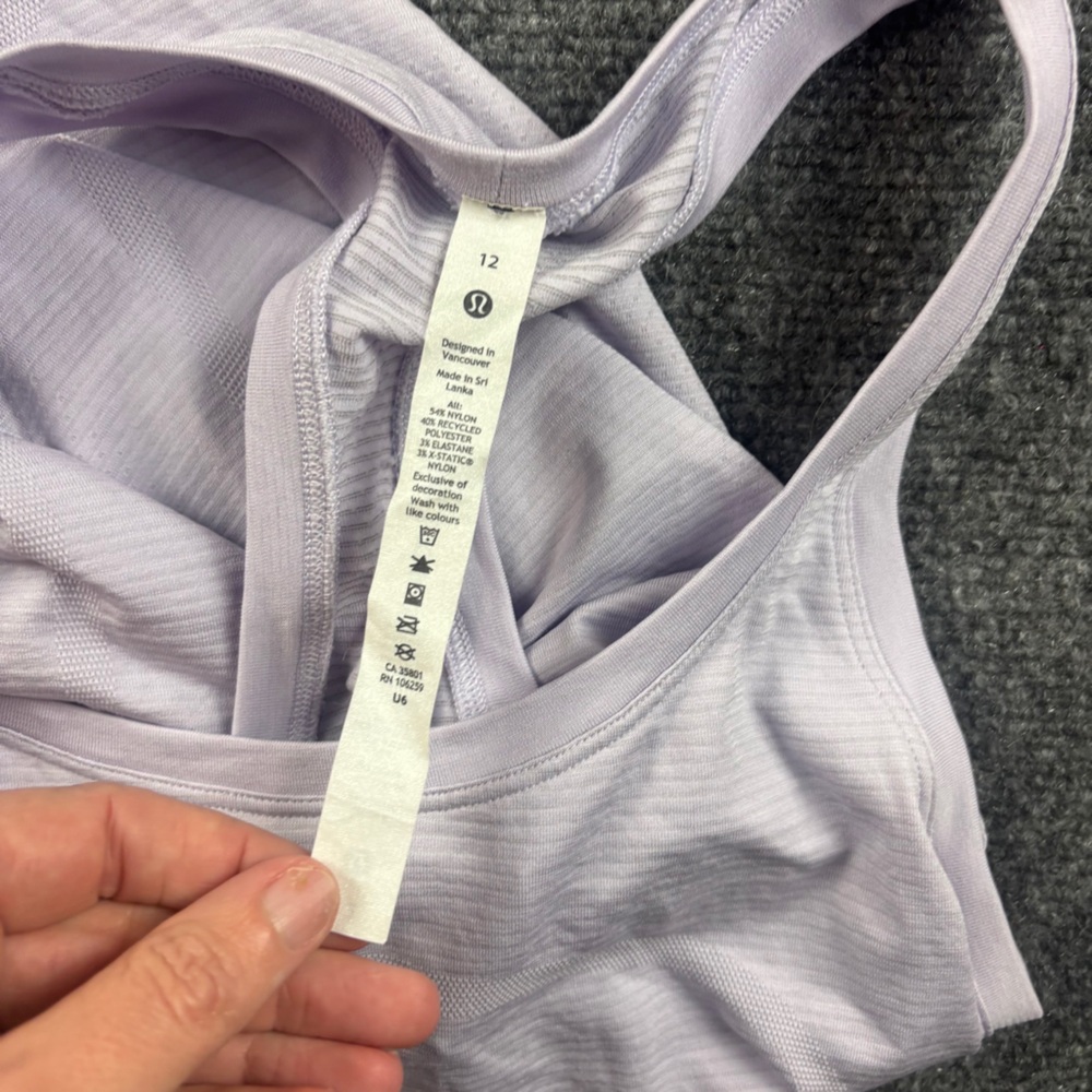 LULULEMON Women’s Light Purple Swiftly Tech Racerback Tank Top size: 12 - Picture 4 of 6